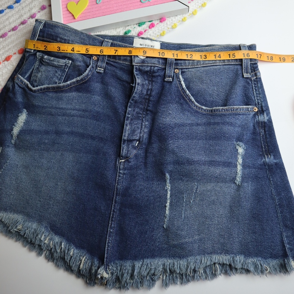 McGuire Denim Distressed Mini Skirt Size 14 - Picture 2 of 5